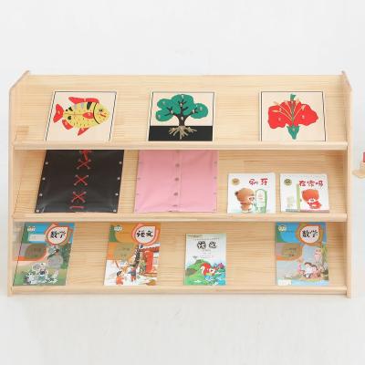 China Montessori Modern Wooden Bookshelf Easy Assembly Child Book Holder Bookcase for Home Kindergarten Book Storage Kids Shelves for sale