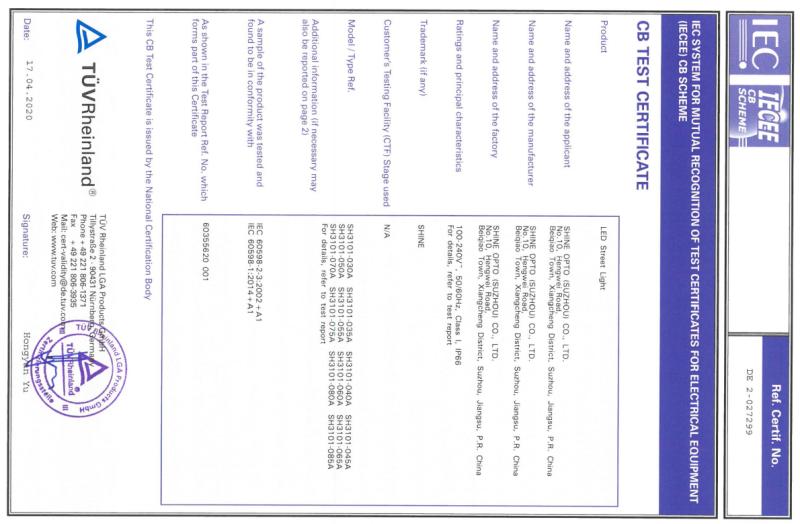 CB - Shine Opto (suzhou) Co., Ltd.