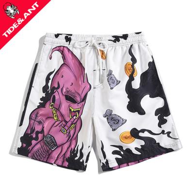 China BOBOYU Breathable Hot Sale Plus Size Summer Beach Abbreviation Mens Size Majin Buu Casual Elastic Pattern Printed Sweat Shorts for sale