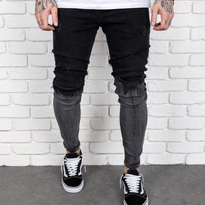 China BOBOYU Wholesale Viable Plus Size Ripped Black Skinny Jeans Gradient Fashion Casual Jeans Men's Pants for sale