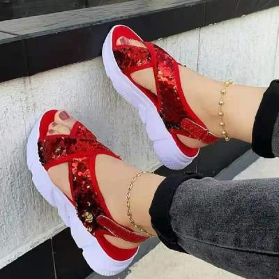 China Women Light Waist Sandals Platform Glitter Design BOBOYU Shoes Growing Outdoor Shoes for sale