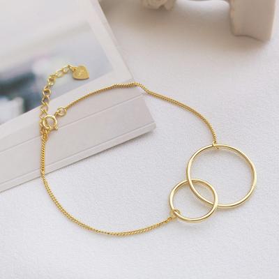 China Long Color Keeping Women's Student Personality Korean Simple Fashion S925 Sterling Silver Geometric Circle Bracelets for sale