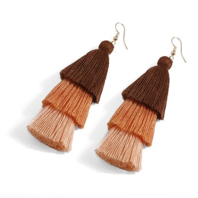 China 2020 Best Saling Fashion Bohemian Jewelry Long Tassel Earrings TRENDY Women's Large Tassel Earrings Jewelry for sale