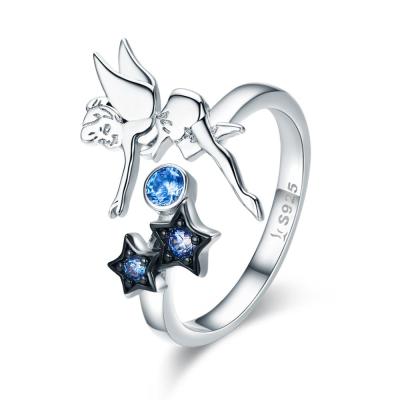 China Hot Sale Fashion Rings 925 Sterling Silver Fairy Diamond Star Rings Rings Jewelry Women for sale