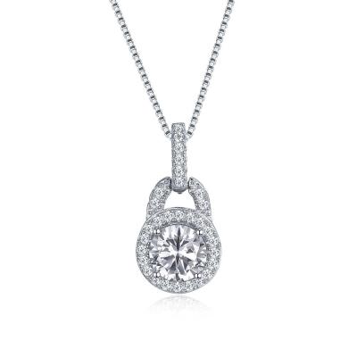 China Best selling casual/sporty fullfilled sterling silver pendant necklace S925 diamonds necklace customizable jewelry for sale