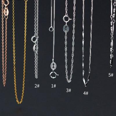 China Long Color Keeping Necklace S925 Box Melon Seed Chain Silver O-chain Mounted Silver Gold Jewelry Accessories Wholesale for sale