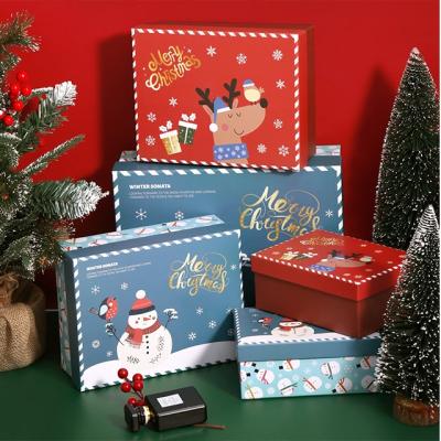 China Wholesale Festival Eve Christmas Gift Box Best Christmas Gift Floding Box Ammy Low Price Snowman Paper Box Packaging Set for sale