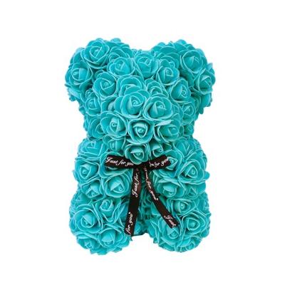 China Good Quality Best Selling Rose Bear Artificial Teddy Bear Plastic Flower Rose For Valentine From Ammy for sale