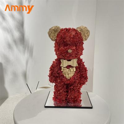 China Weddings Decoration Ammy Christmas Candy Custom Gift Box Christmas Bear Foam Packaging Acrylic Roses Foam Bear Teddy for sale