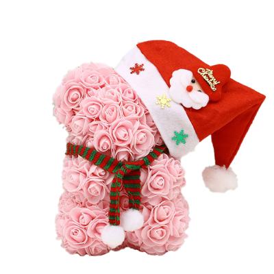 China Ammy's Wholesale 25cm Soap Foam Flower Rose Large Teddy Bear Pe Soap Foam Flower Teddy Bear For Christmas Gift Good Quality for sale