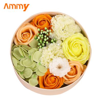 China Good Quality Ammy Private Label Soap Flower Colorful Hand Made Paper Bouquet Customized Gift Box for sale