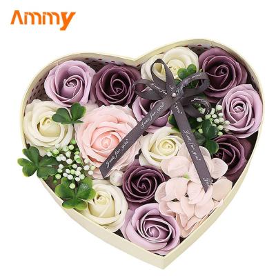 China Hot Selling Christmas Birthday Rose Gift Box Set For Valentine Day Mother Day Gift Soap Flower Good Quality for sale