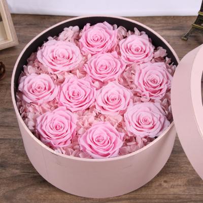 China Weddings Decoration Best Ammy 2021 Gift For Mother Eternal Roses Flower Preserved In Round Box for sale