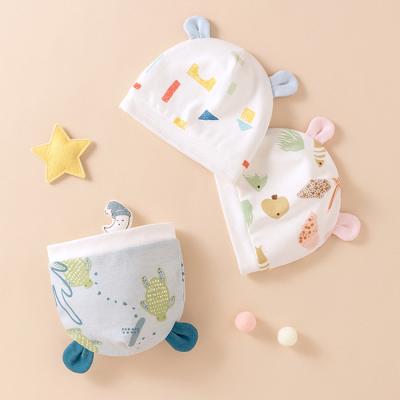 China Beanie Cap 2022 New Arrivals New Arrivals Kids Cartoon Cotton Cute Newborn Infant Unisex Elastic Gifts Unisex Infant Newborn Beanie Hats for sale