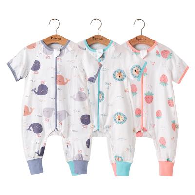 China 2022 New Style Summer Antibacterial Comfortable Short Sleeve Newborn Baby Clothes Romper Baby Sleep Sack Set Bags for sale