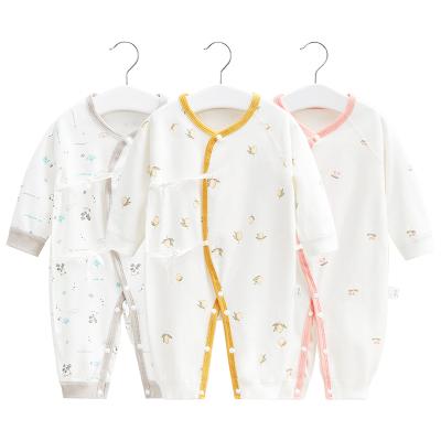 China Customsized Color Pattern 100% Organic Cotton Comfortable Breathable Summer Newborn Baby Clothes Romper Set for sale