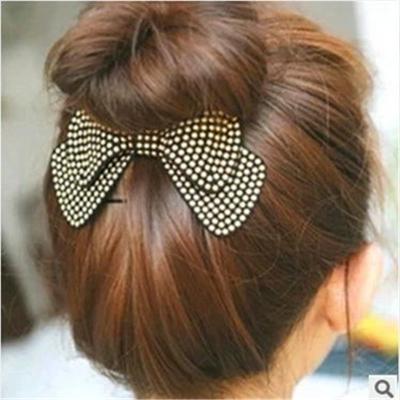 China Color Hair Pin Women Girls Sweet Hair Clips Ponytail Holder Bowknot Hair Clip For Lady Headwear Hair Accessories Barrettes Safty Hairpins for sale