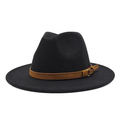 China Comfortable Winter Autumn Imitation Woolen Women Men Ladies Felted Hats Tops Jazz Hat European American Round Caps Thrower Hats for sale