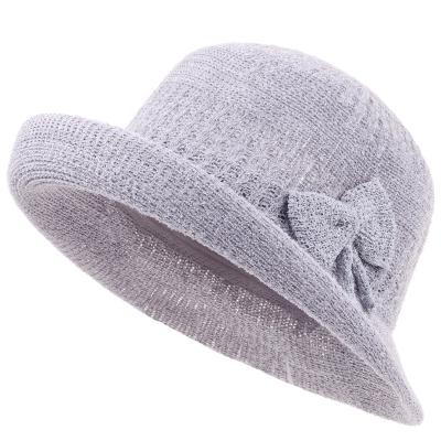 China Checked Women's Packable Bucket Hats Travel Ladies Beach Sun Hat For Women With Lightweight Bowknot Hats for sale