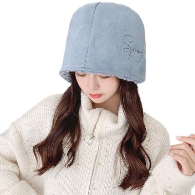 China Casual Winter Bucket Hat Warm Hats For Outdoor Fisherman Panama Hat Caps Women Unisex Lady Thicken Flat Top Hat for sale