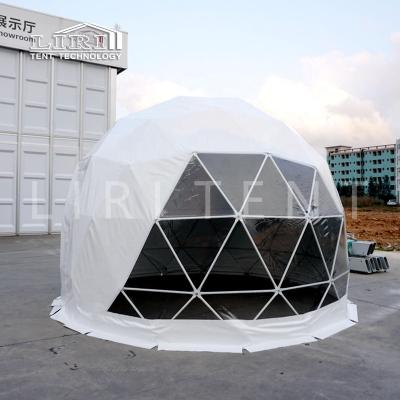 China Tube type tent stake 4m pvc geodesic fabric half round lid clear dome tent for events for sale