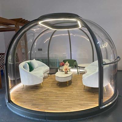 China Transparent PC Sunroom House See Dome Cover For Outdoor Restaurant And Cafe Graphic Terminal for sale