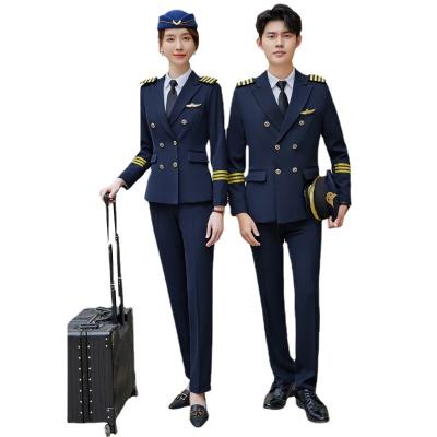 China Anti-wrinkle Overall Safety Suit Captain Aviation School Stewardess Class Cross Railway Uniform for sale