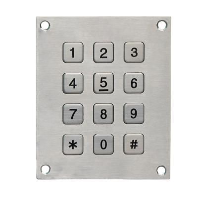 China Matrix Compact Metal Keypad Customized Waterproof Stainless Steel Keypad Waterproof Keypad For Access Control for sale