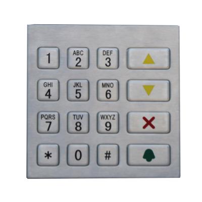 China Telecommunication Equipment Newly Design 4X4 16 Buttons Metal Stainless Steel Numeric Keypad ATM Numeric Pinpad for sale