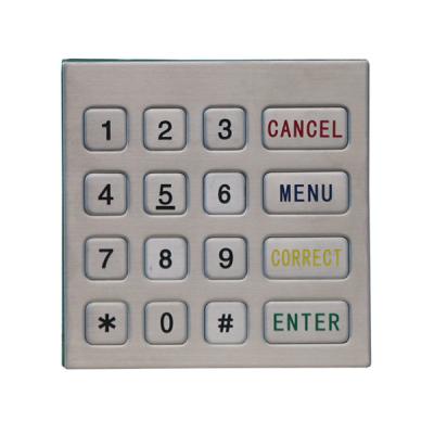 China Telecommunication Equipment Factroy Supply IP67 Waterproof 4X4 ​​Stainless Steel Keypad For ATM for sale