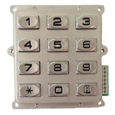 China 3x4 12 Controller Remote Keys Gate Opener Digital Zinc Alloy Vandal Proof Keypad With Pins Header for sale