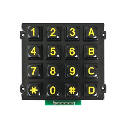 China Remote Controller Industrial Customized 4x4 Matrix Design Zinc Alloy Keypad For Fuel Dispenser for sale