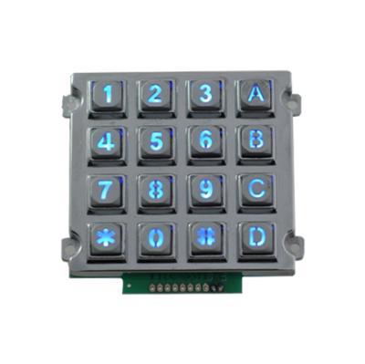 China Telecommunication Equipment ATM Machine Room Backlit Waterproof Industrial Numeric Keypad IP65 Metal Keypad Illuminated Keypad for sale