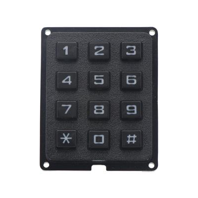 China Telecommunication equipment 3x4 12buttons matrix vandal resistant industrial plastic door lock keypad for sale