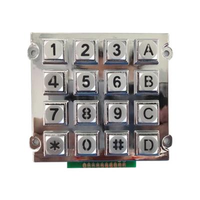 China Telecommunication Equipment Led Lighted Die Molded Keypad 4x4 Matrix Keypad For Communications Garage Door for sale