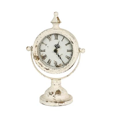 China LUMINOVA Factory Price Newest Rustic Vintage Table and Desk Clocks Decoration Retro Home Decors Metal Crafts for sale