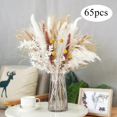 China Decorate High Quality Real Flower Pampas Grass Handmade Flower Bouquet Preserved Flower Dried Amazon Hot Sale For Home Decoratio for sale