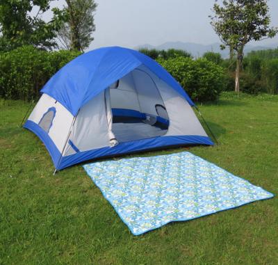 China Outdoor Popular Style Double Layers Fiberglass Pole 4 Person Waterproof Leisure Camping Tent for sale