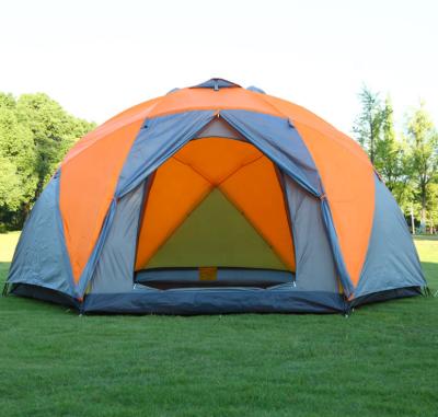 China Outdoor Recreational Outdoor Pole Fiberglass Double Layers Waterproof Large Camping Tent for sale