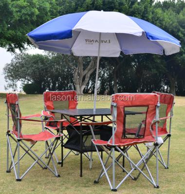 China Fishing popular chair style folding beach chair and table sets / folding camping chair and table sets for sale