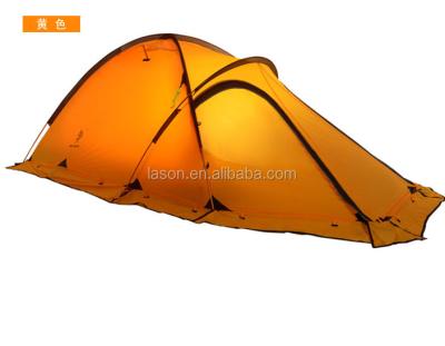 China Good Quality Waterproof Silicon Coating Aluminum 2 Man Pole Extended Type Camping Tent for sale