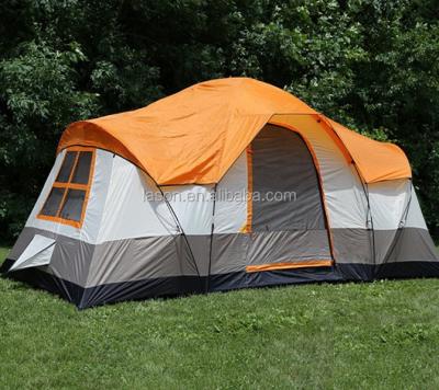 China Outdoor popular outdoor fiberglass pole double layers leisure style leisure family waterproof camping tent for sale