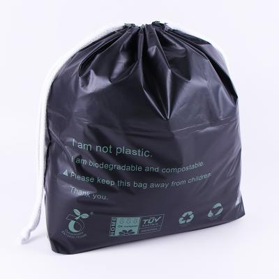 China Biodegradable Moisture Proof Drawstring Bags Stringaw Mini Draw String Makeup Bag Eco-Friendly Compostable Custom Promotional Plastic for sale