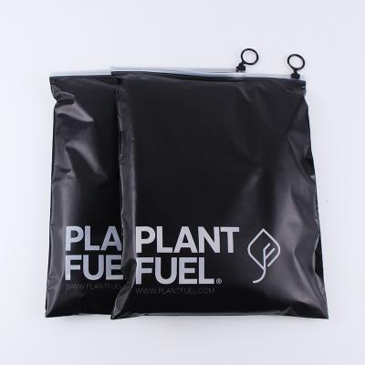 China Disposable Eco-Friendly Custom Frosted PE/CPE/PLA Ziplock Bag With Printed Clean Logo Packaging Bag Clothing Plastic Bags for sale