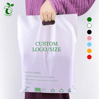 China Custom Logo Design Printing PE Plastic Shopping Handle Bag Shopping Bag For Clothing Packaging for sale