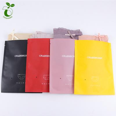 China Biodegradable in Sale Custom Logo Paper Plastic Organic Garment Waterproof Bag Heat Seal Packaging Biodegradable Packaging for sale