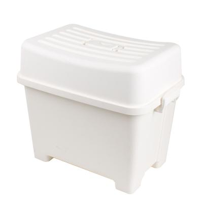 China GREENSIDE white new style popular stocked plastic storage box with lid and handle for sale