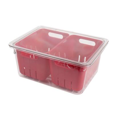 China Fresh Storage Refrigerated Freezer Fresh Storage Plastic Food Containers With 1 Divider With Lid for sale