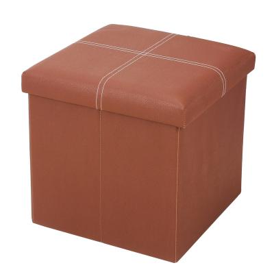 China GREENSIDE Leather Collapsible Stool Benches PU Wholesale Foldable Seat Box Foldable Storage for sale