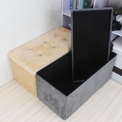 China GREENSIDE Custom Foldable Storage Stool Folding Storage Box Stool Toy Box Chest Living Room for sale